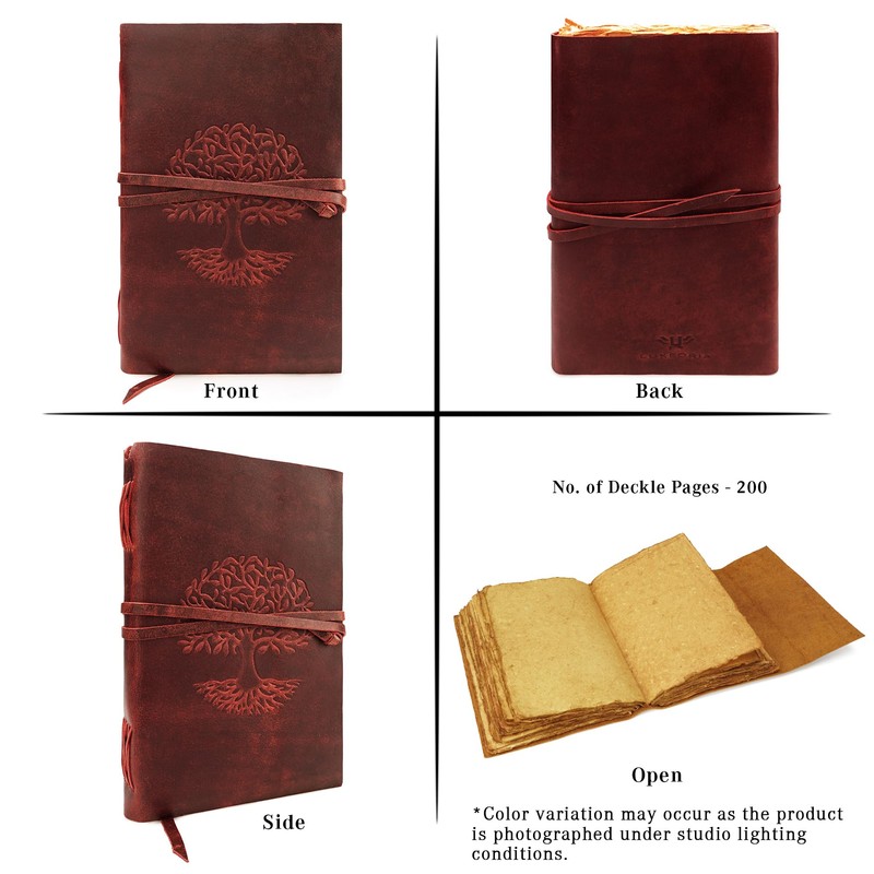 LUXEORIA Tree Of Life Leather Journal for Women and Men,