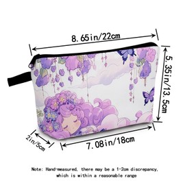 MoCaliduccious Butterfly Flower Makeup Bag for Women Travel Cosmetic Organizer Bag Teacher Appreciation Gifts Small Zipper Toiletry Bag