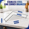 2PC Stainless Steel Corner Sink Shelf with Triangular Open Wire