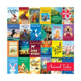 Re-marks Animal Tales Book-Cover Puzzle, 1,000-Piece Jigsaw Puzzle for All Ages