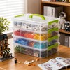 Transparent Plastic Storage Box with Green Drawer Portable Storage Organizer