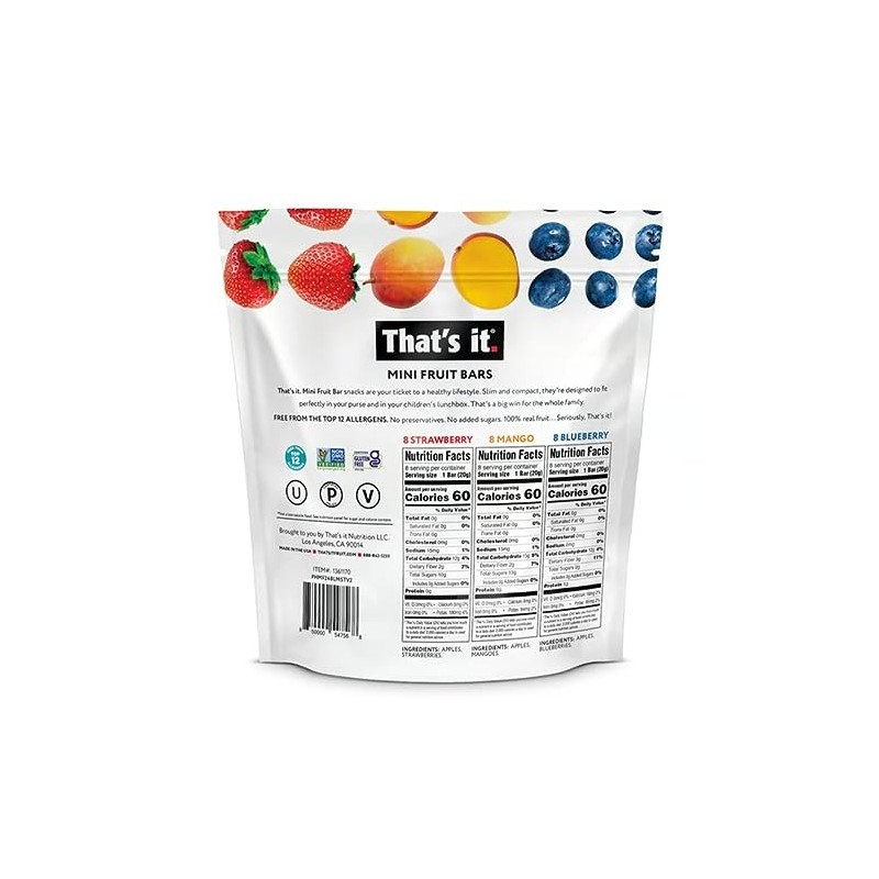Mini Fruit Bars that's it, 24 ct, Variety Pack, Strawberry,