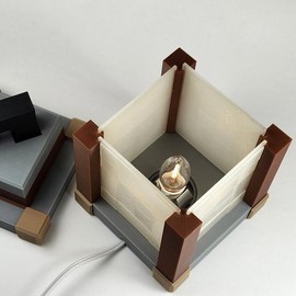 Pixelated Lantern - 3D Printed Candle Lit Night Lamp - Illumination: LED with Plug & on/off, Colour: Soul (Blue)