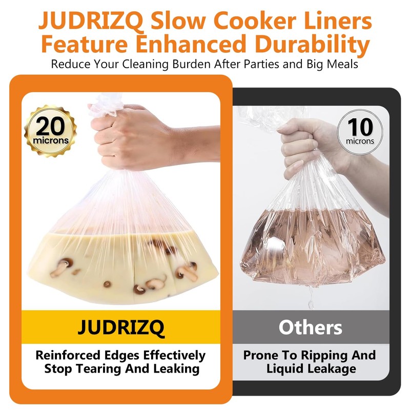 30Pcs Slow Cooker Liners 13"x 21" Size Fit for 3-8