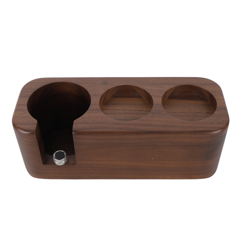 Coffee Tamper Holder 3 Holes Walnut Wood Prevent Slip Stable