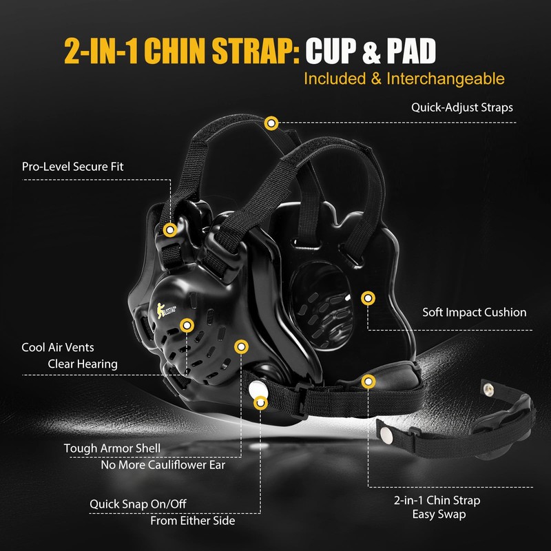BLISSTAO Wrestling Headgear BJJ Ear Guard for Youth & Adult