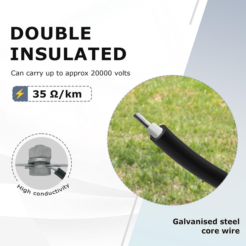 BEIYI 12 ½ Gauge Eeletric Fence Double Insulated Underground Wire,