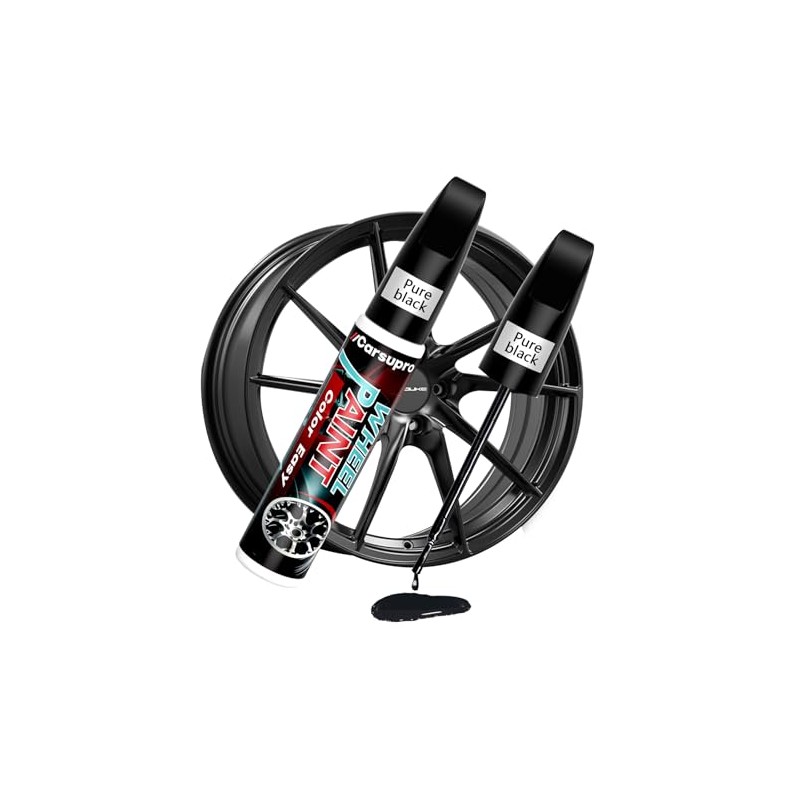 Carsupro Gloss Black Rim Paint, Car Wheel Touch up Paint,Wheel