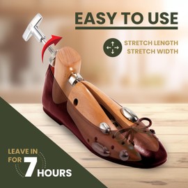 CedarSavers Premium 2-Way Wooden Shoe Stretcher Shoe Tree for Men & Women, Professional Shoe Expander with Length & Width Shoe Widener, Bunion Plugs Included (Women's Large Size / 10.5-12.5)