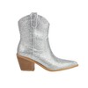 vivianly Womens Silver Rhinestone Western Cowboy Boots Sparkly Cowgirl Boots