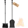 AMAGABELI Metal Fireplace Ash Shovel and Brush Set Accessories 32''