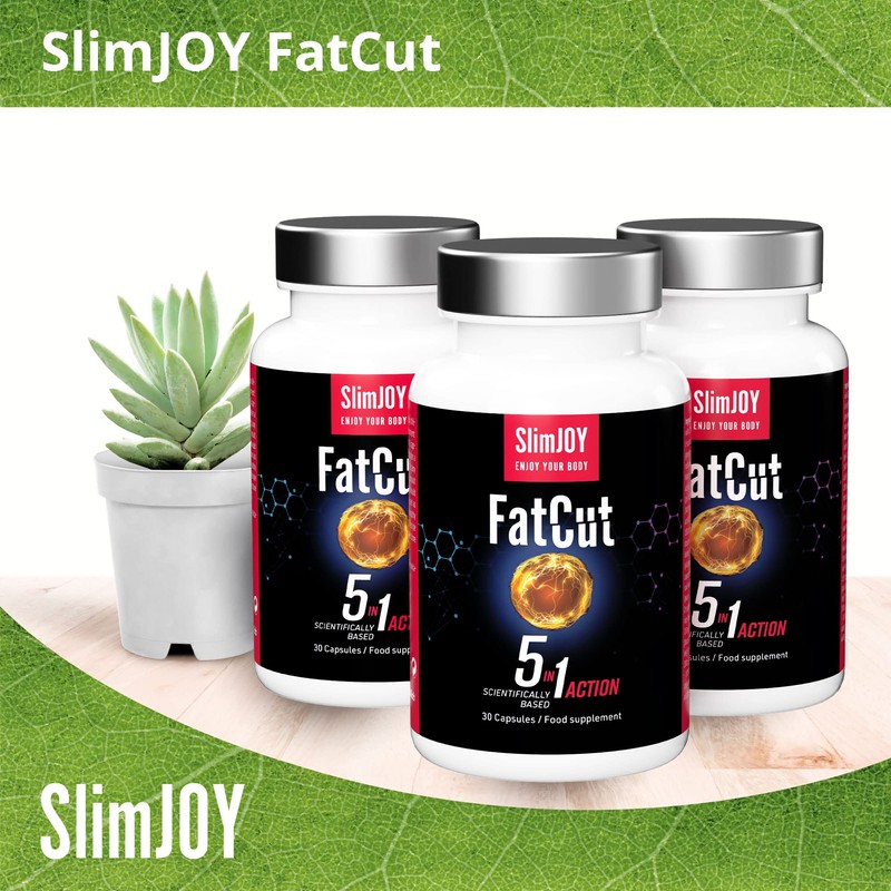 SlimJoy FatCut Pre-Workout Capsules - Guarana, Green Tea, Cayenne Pepper,