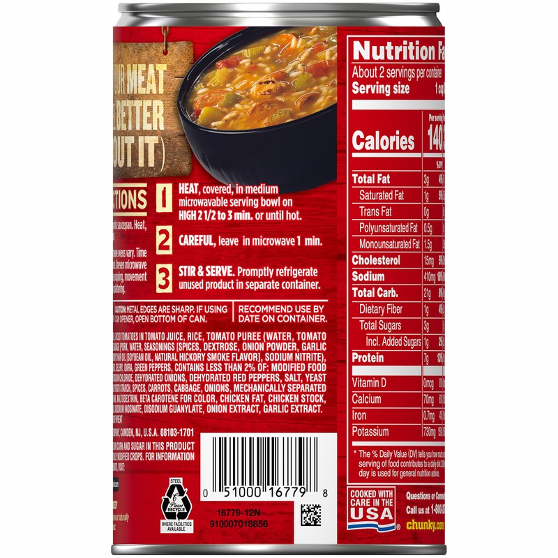Campbell's Chunky Healthy Request Soup, Grilled Chicken & Sausage Gumbo,