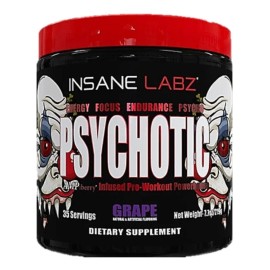 Suplemento en polvo Insane Labz PRE-WORKOUT Psychotic Blend sabor uva x 216g