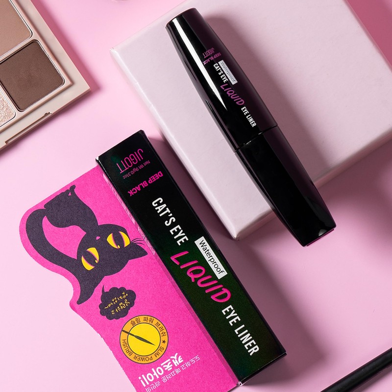 Jigott - Cat’s Eye Waterproof Liquid Eyeliner (Deep Black), 0.31