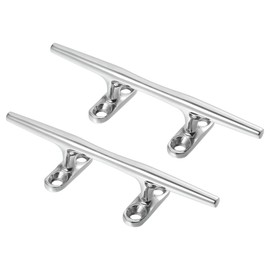 X AUTOHAUX 2pcs 6 Inch Stainless Steel Flagpole Cleat Hook Boat Deck Rope Cleat
