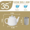 Sweejar 35 oz Porcelain Tea Pot, Teapot with Removable 18/8