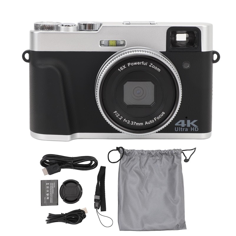 48MP Retro Digital Camera with 2.8in IPS Screen, 4K Vlogging