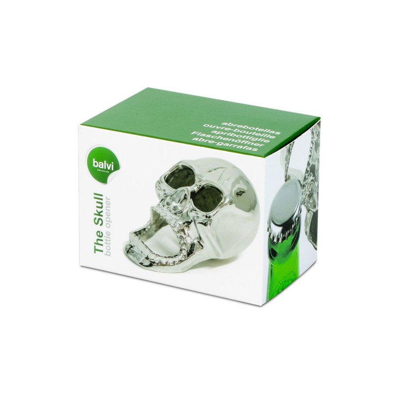balvi Bottle Opener The Skull Colour Silver Skull Shape Zinc