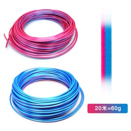 YOUSU Two-Tone Silk PLA Filament 1.75 mm, Dual Colour PLA 3D Printer Filament 2 x 10 m Sample, Dimensional Accuracy +/- 0.03 mm (Silk Pink/Blue)