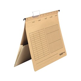 Original Falken hanging file UniReg. Made in Germany. Made of recycled cardboard for DIN A4 commercial stapling with inside pocket on the spine brown Blue Angel ideal for loose leaf filing