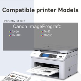 MEGOFFICE Compatible Ink Cartridge Replacement for Canon PFI030 PFI-030 PFI-030MBK PFI-030BK PFI-030C PFI-030M PFI-030Y for Canon ImagePrograf TA-20 TA-30 (5-Pack KCMYMBK)