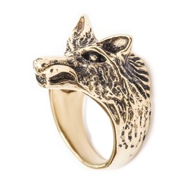Windalf Vikings SVALI Wolf Ring 20 mm Night Wolf Power Animal Jewellery Elegant Bronze, Fabric, No Gemstone