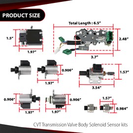 CROSSDESIGN Transmission Valve Body Solenoid Sensor kits Compatible with Nissan Altima Rogue L4 2.5L 2009-2012, Fit Dodge Caliber 2007-2012 CVT JF011E RE0F10A F1CJA 33446-JF011 33420XX1