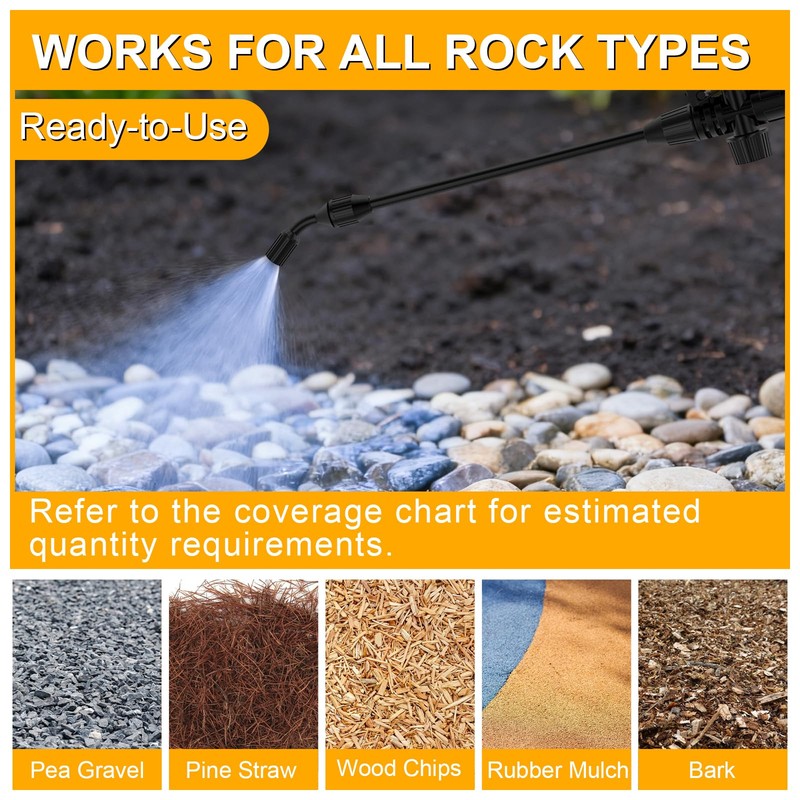 Rock Glue for Landscaping with Sprayer, Ready-to-Use 1Gallon Mulch Glue