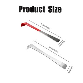 Taicols 2-Piece Flat Pry Bar Kit, Stainless Steel Pry Bar Scraper Kit, Wall Protection Trimming and Pulling Tool, Portable Trimming and Pulling Tool for Kitchen Renovation, Scraping (Red)