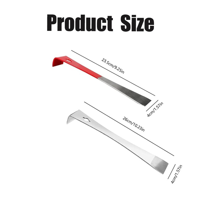 Taicols 2-Piece Flat Pry Bar Kit, Stainless Steel Pry Bar