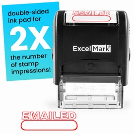 EMAILED Self Inking Rubber Stamp - Red Ink