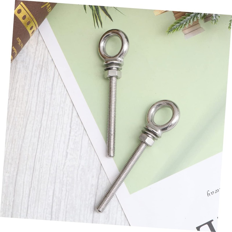 Hohopeti 2pcs Stainless Steel Eye Bolts with Nuts x 60