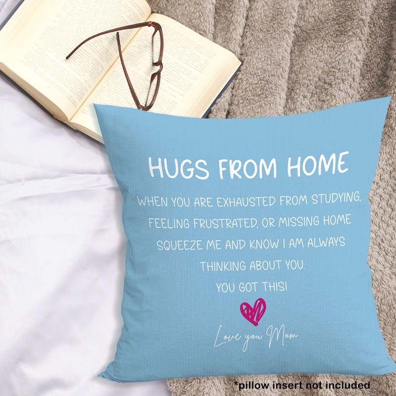 MONALET Blue Hugs from Home Dorm Throw Pillow Covers 18x18,