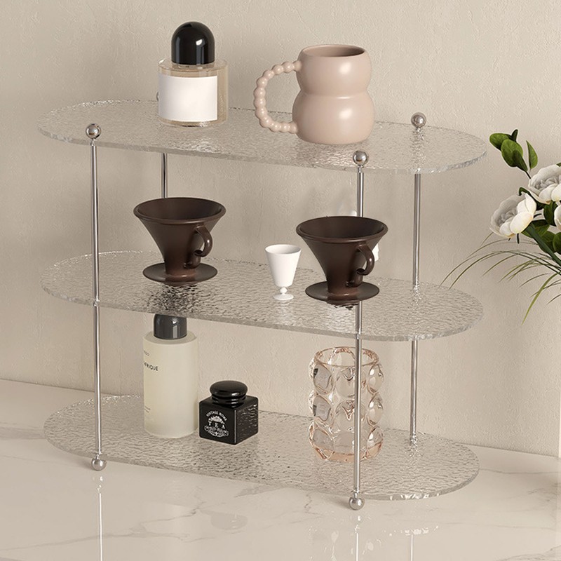 Desktop Clear Shelf Acrylic Multi Layer Modern Simple Transparent Rack