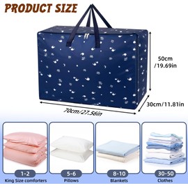 Chovbe 3 Pack 105L Heavy Duty Storage Bags with Zips - Packing Bags for Moving House, Large Moving Bags, Duvet, Bedding, Clothes, Blankets