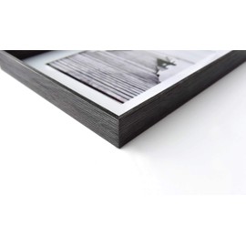 accent by nielsen Linus 9.5 x 12 inch Grey Wood Picture Frame with Mount Portrait & Landscape Hanging Real Glass