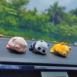 Starupway Funny Small Animals Ornament Dashboard Decorations, Cute Car Accessories Interior Dashboard Accessories, Car Center Screen Decor for Women/Men
