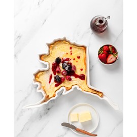 FIFTY UNITED PLATES Alaska Shaped Baking Dish Serving Platter or Decorative Tray Charming Porcelain Bakeware Oven Microwave and Dishwasher Safe