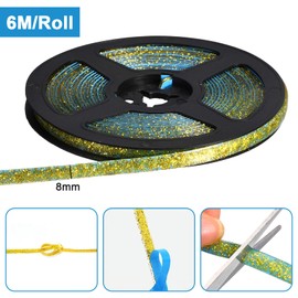 Ceiling Molding Peel and Stick, Self Adhesive Flexible Trim Caulk Tape Sealant Strip for Stove Sink Toilet Wall Corner Tile Edge Bathroom Kitchen (Gold)