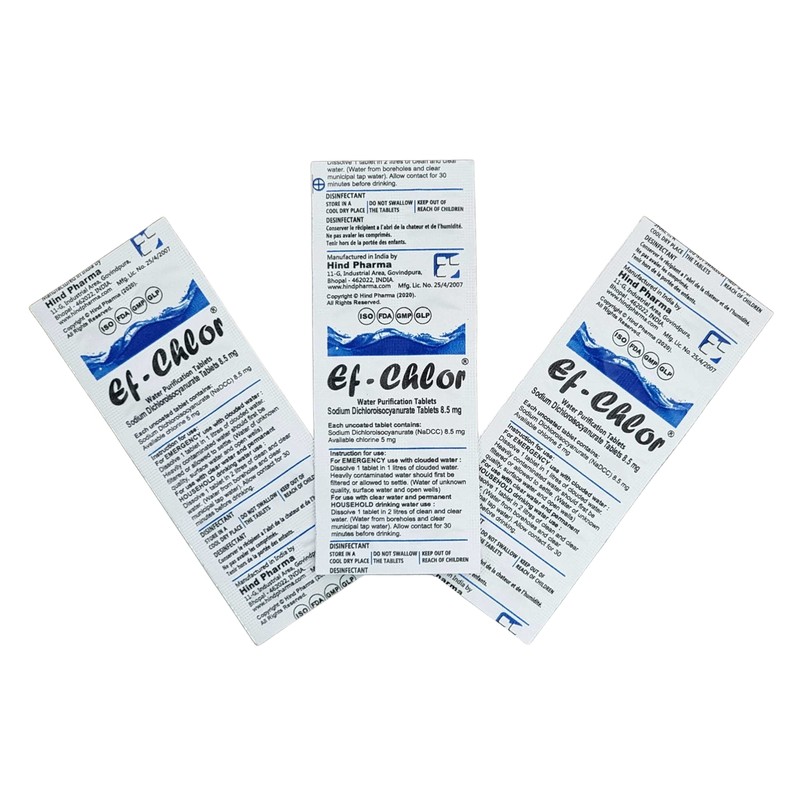 Ef-Chlor 8.5mg Water Purification Tablets - Pack of 100 |