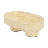 uyoyous Natural Travertine Fruit Bowl 10'', Large Oval Decorative Bowl