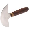 Leather Round Head Knife Walnut Wooden Handle Large Double Sided