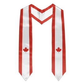 Canada Flag Graduation Stole Canadian Canadian Flag Graduation Sash for International Graduation Gifts 72"Long