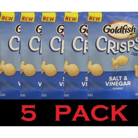Pepperidge Farm 5x Pepperidge Farm Goldfish Light & Airy Baked Crisps SALT & VINEGAR 6.25oz 5 PK