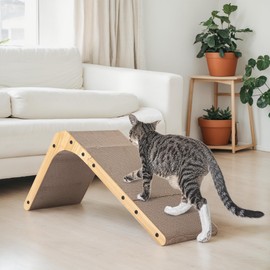 YOCONYO Cat Scratcher, 26.8 L Shape Cat Scratch Pad Wall Mounted, Cat Scratching Cardboard for Indoor Cats