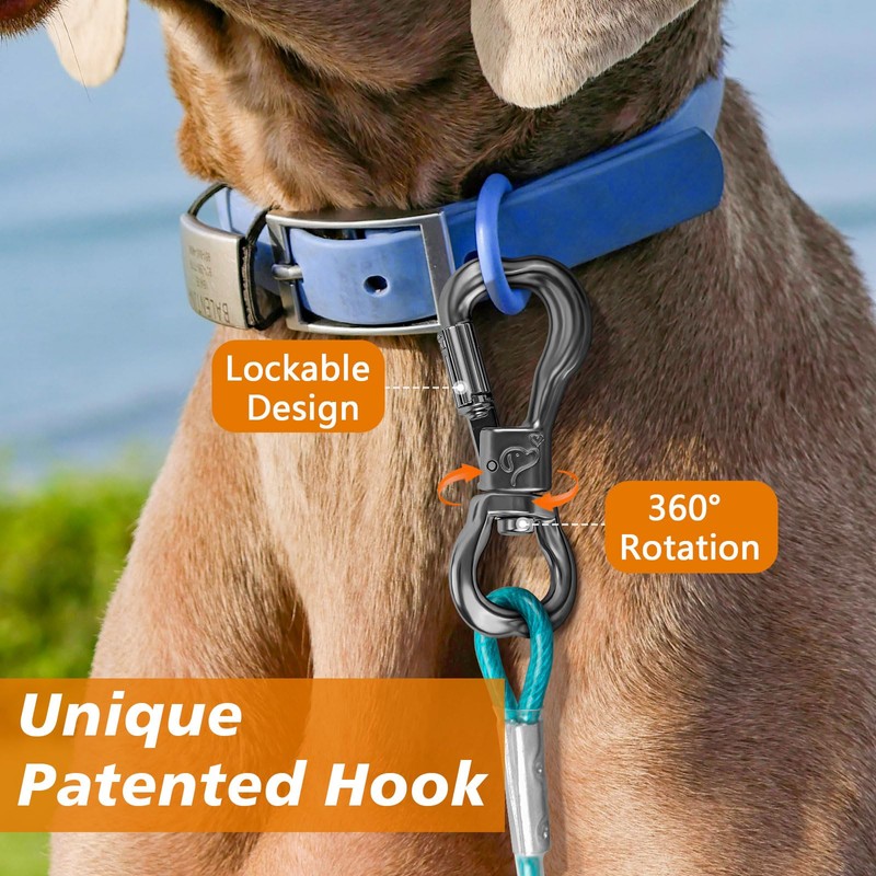 XiaZ Dog Tie Out Cable 20FT, Dog Chain for Yard,