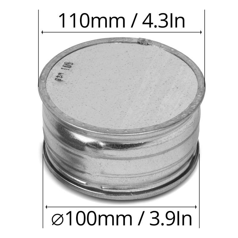 4" Inch Galvanized Steel Tee Cap - Round Vent Cover