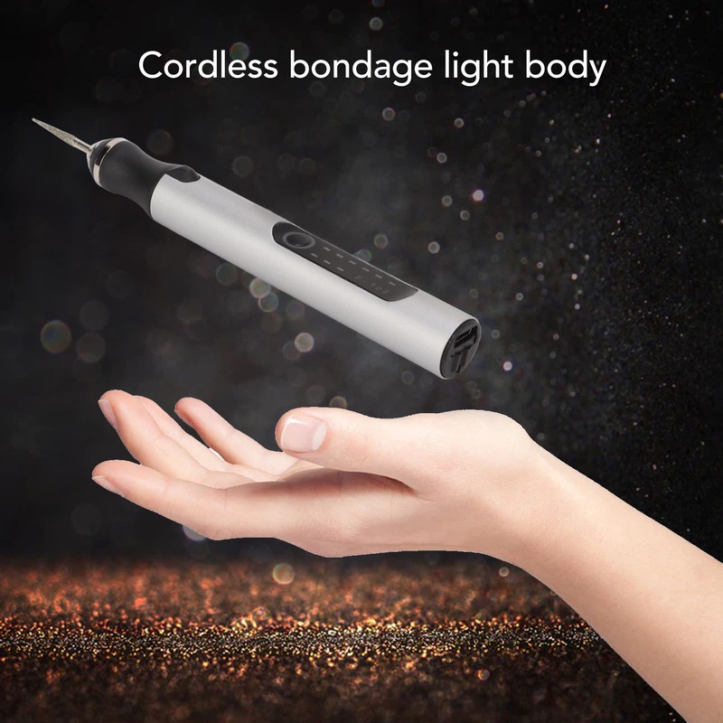 Electric Engraving Pen Aluminum Alloy Silver Mini Micro Engraver with