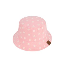 C.C Daisy Embroidered Cotton Canvas Bucket Hat (KB-005) (Daisy Embroidered-Pink)